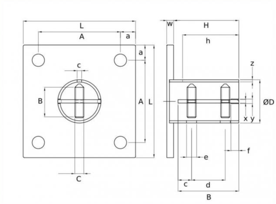 Bodenanker Pfostenhalter ECKIG 100x100 Edelstahl Fuß schraubbar – Bild 2